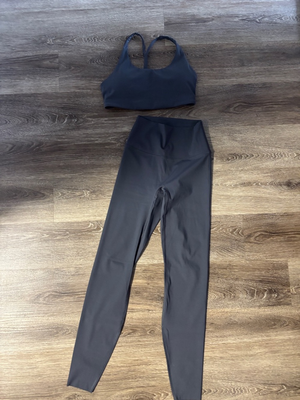 H&M Black High-Waist Leggings and Top Sculpt Move